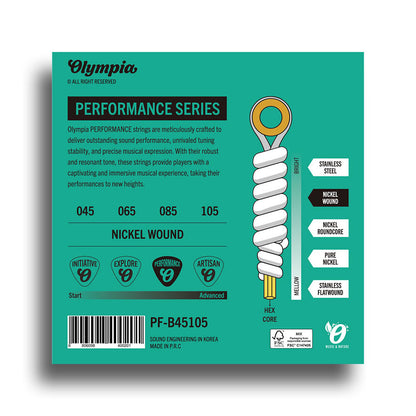 Olympia Performance Series Light Top Medium Bottom Electric Bass String Set (45-105)