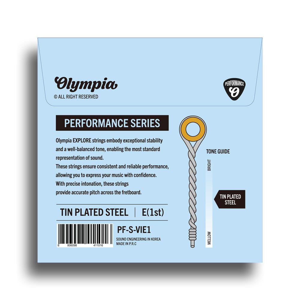 Olympia Performance Series E-1ST Plain Steel Violin Single String (4/4)