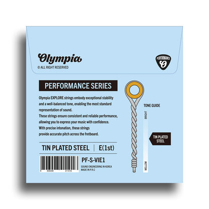 Olympia Performance Series E-1ST Plain Steel Violin Single String (4/4)
