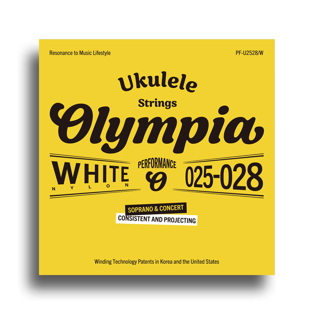 Olympia OLPFUU2528W Performance Series White Nylon Soprano/Concert Ukulele String Set