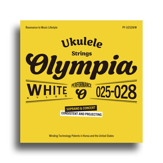 Olympia OLPFUU2528W Performance Series White Nylon Soprano/Concert Ukulele String Set