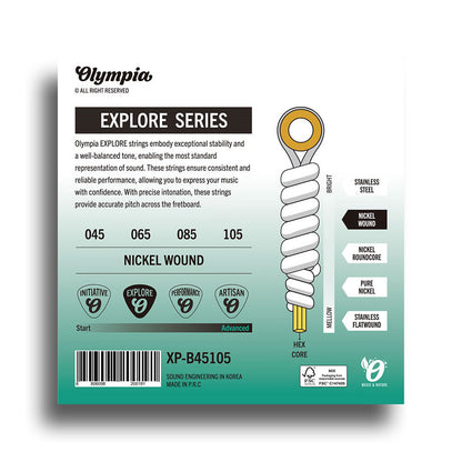 Olympia Explore Series Light Top Medium Bottom Electric Bass String Set (45-105)