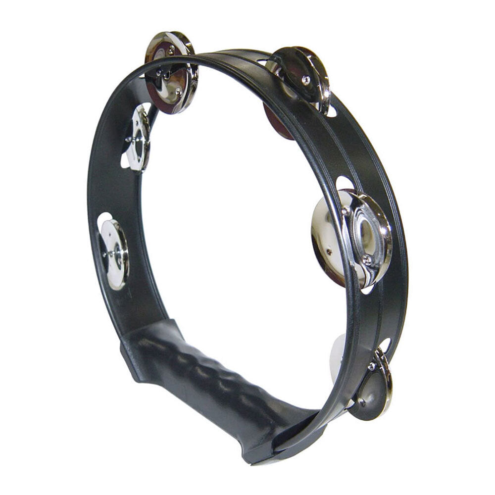 Opus Percussion OPMM6HBLK 8" Tambourine with Single-Row Jingles in Black