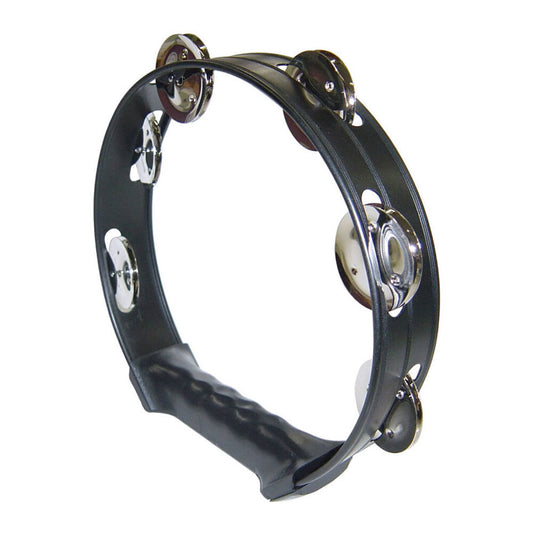 Opus Percussion OPMM6HBLK 8" Tambourine with Single-Row Jingles in Black