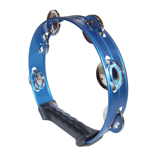 Opus Percussion OPMM6HBLUE 8" Tambourine with Single-Row Jingles in Blue