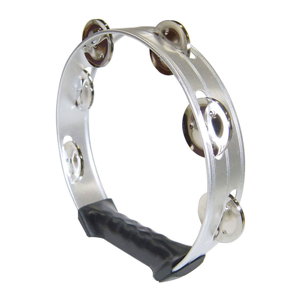Opus Percussion OPMM6HSILV 8" Tambourine with Single-Row Jingles in Silver