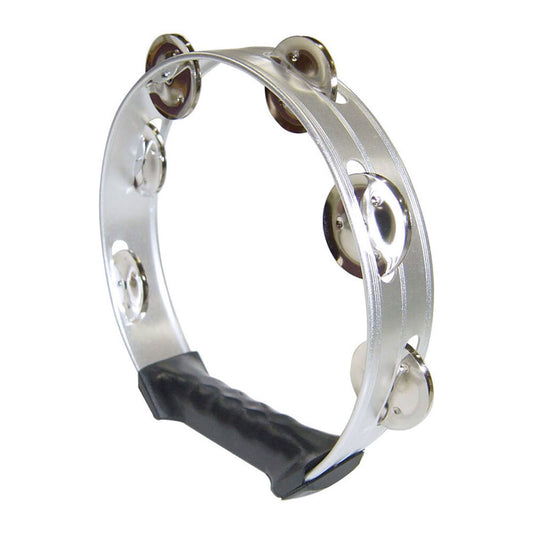 Opus Percussion OPMM6HSILV 8" Tambourine with Single-Row Jingles in Silver