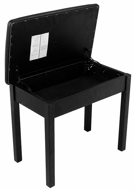 On Stage OSKB8902B Keyboard/Piano Bench Flip-Top, Solid Wood & Vinyl in Black