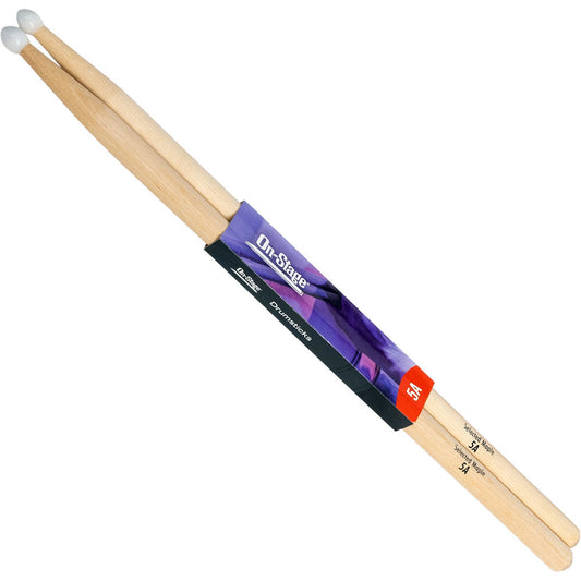 On Stage OSMN5A 5A Maple Drum Sticks with Nylon Tip (1-Pair)