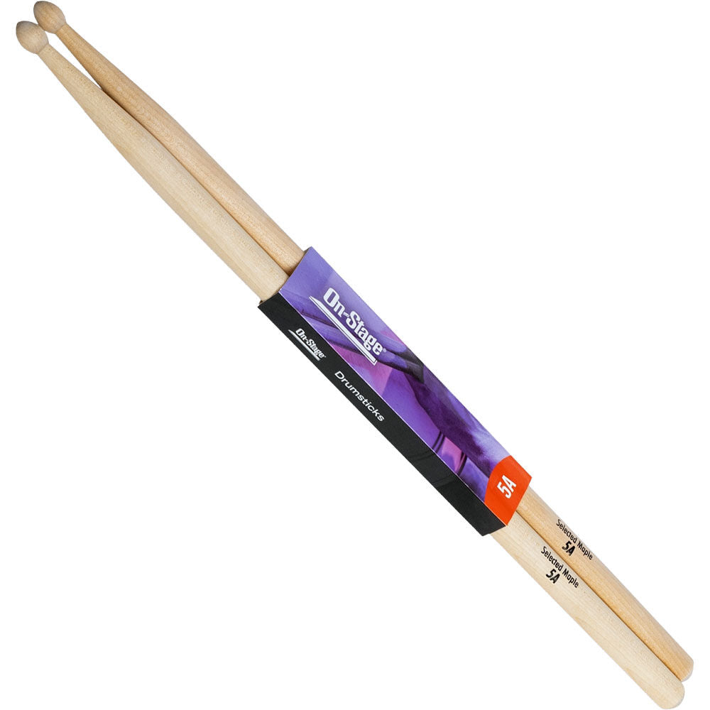 On Stage OSMW5A 5A Maple Drum Sticks with Wood Tip (1-Pair)