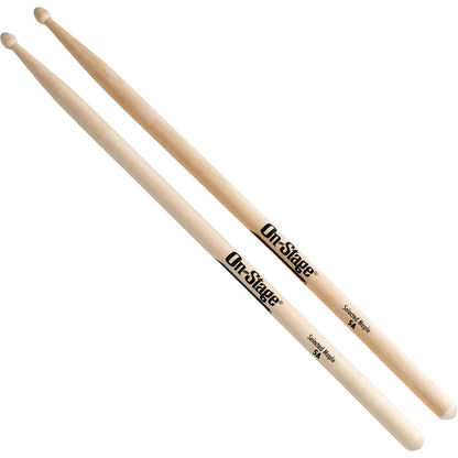 On Stage OSMW5A 5A Maple Drum Sticks with Wood Tip (1-Pair)