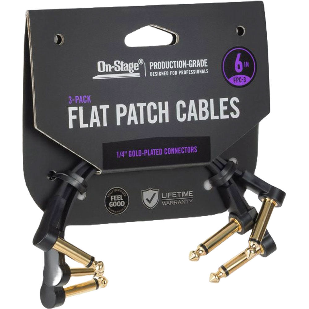 On Stage OSPROFPC3 6" Production-Grade Flat Patch Cables (3-Pack)