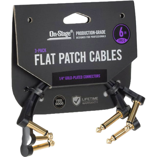 On Stage OSPROFPC3 6" Production-Grade Flat Patch Cables (3-Pack)