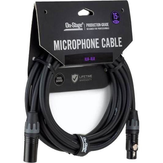 On Stage 15ft Production-Grade Microphone Cable (XLR Male - XLR Female)