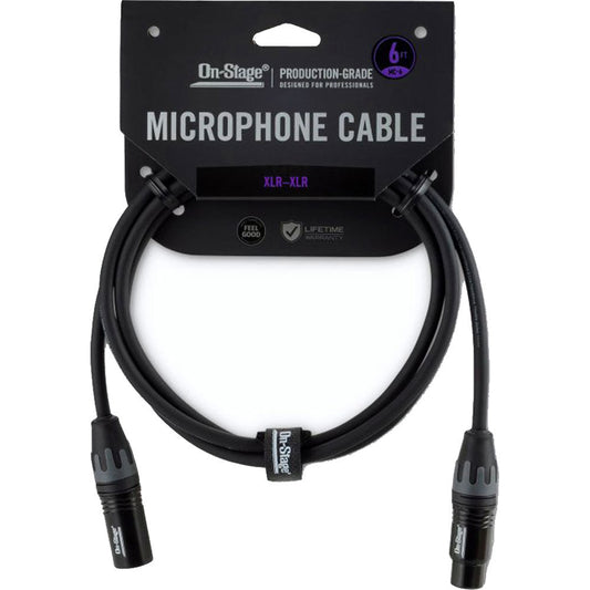 On Stage 6ft Production-Grade Microphone Cable (XLR Male - XLR Female)