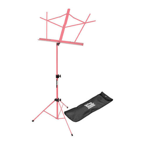On Stage OSSM7122PKB Compact Sheet Music Stand in Pink with Bag