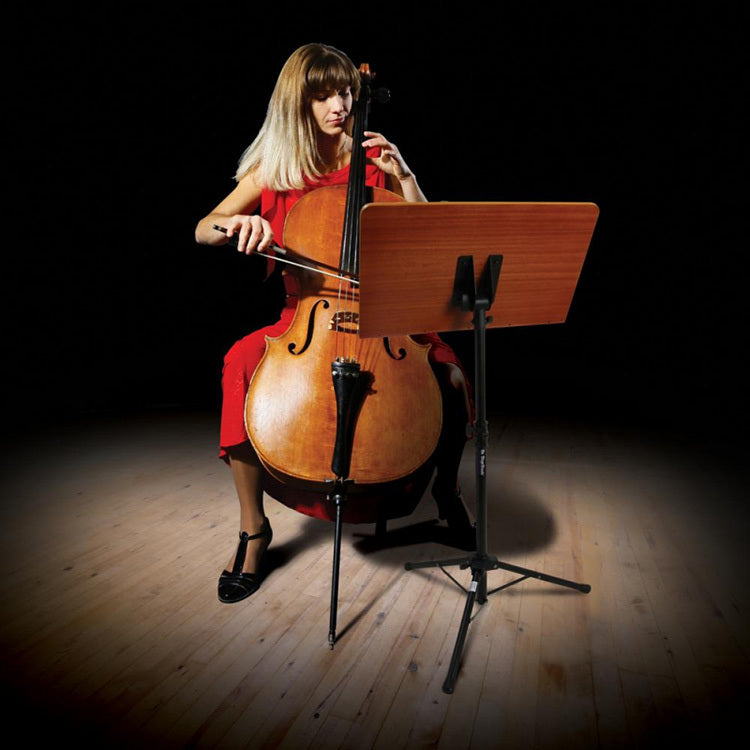 On Stage OSSM7312W Pro Orchestral Sheet Music Stand with Wide Rosewood Bookplate