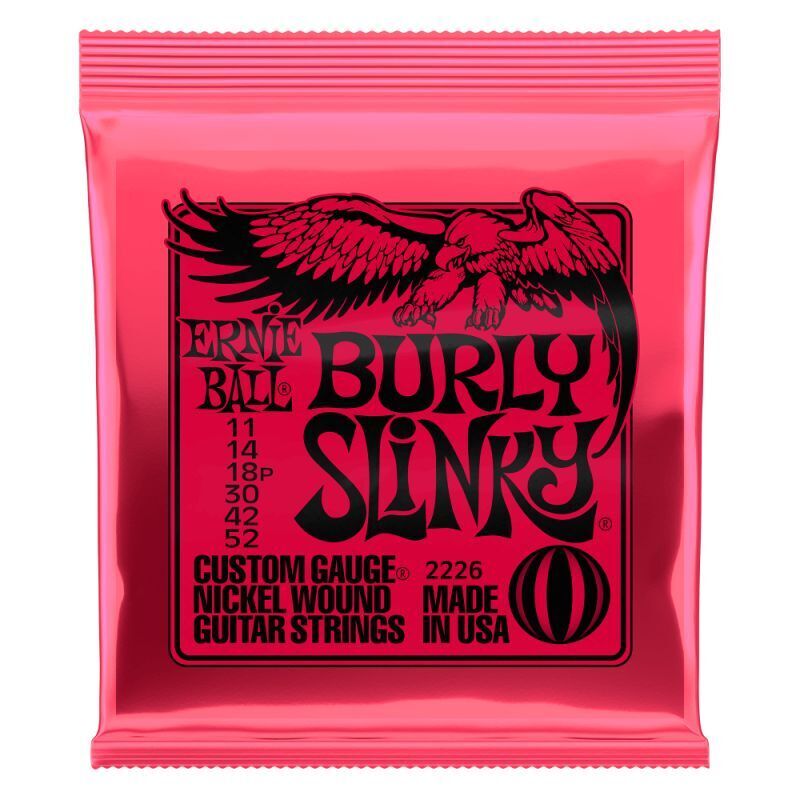 Ernie Ball P02226 Burly Slinky Nickel Wound Electric Guitar Strings 11-52 Gauge