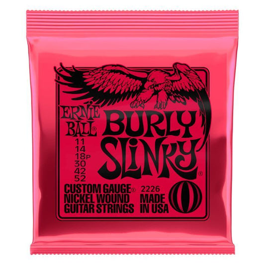 Ernie Ball P02226 Burly Slinky Nickel Wound Electric Guitar Strings 11-52 Gauge