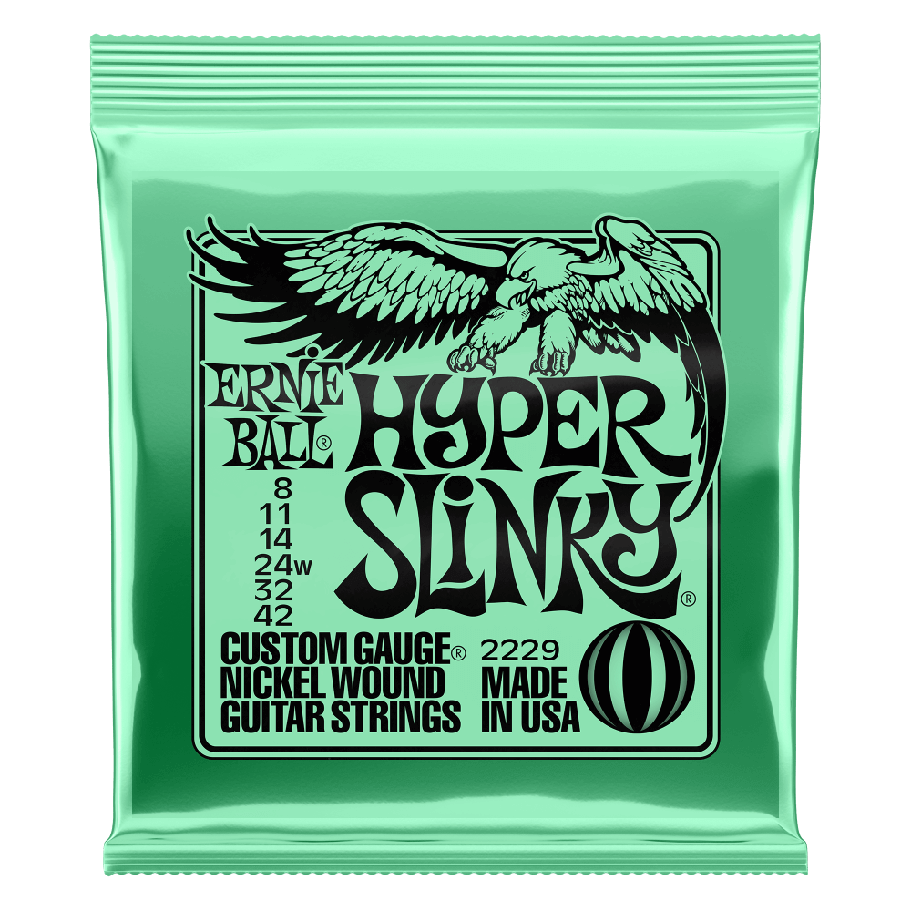 Ernie Ball Nickel Wound Electric Guitar Strings P02229 Hyper Slinky (8-42)
