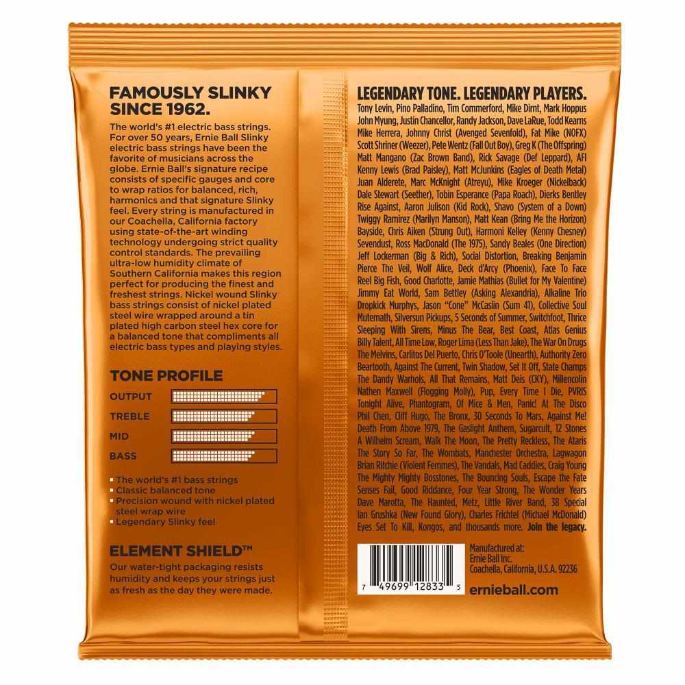 Ernie Ball Nickel Wound Electric Bass Strings P02833 Hybrid Slinky (45-105)