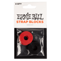 Ernie Ball Strap Blocks Rubber Red and Black P04603 Set of 4