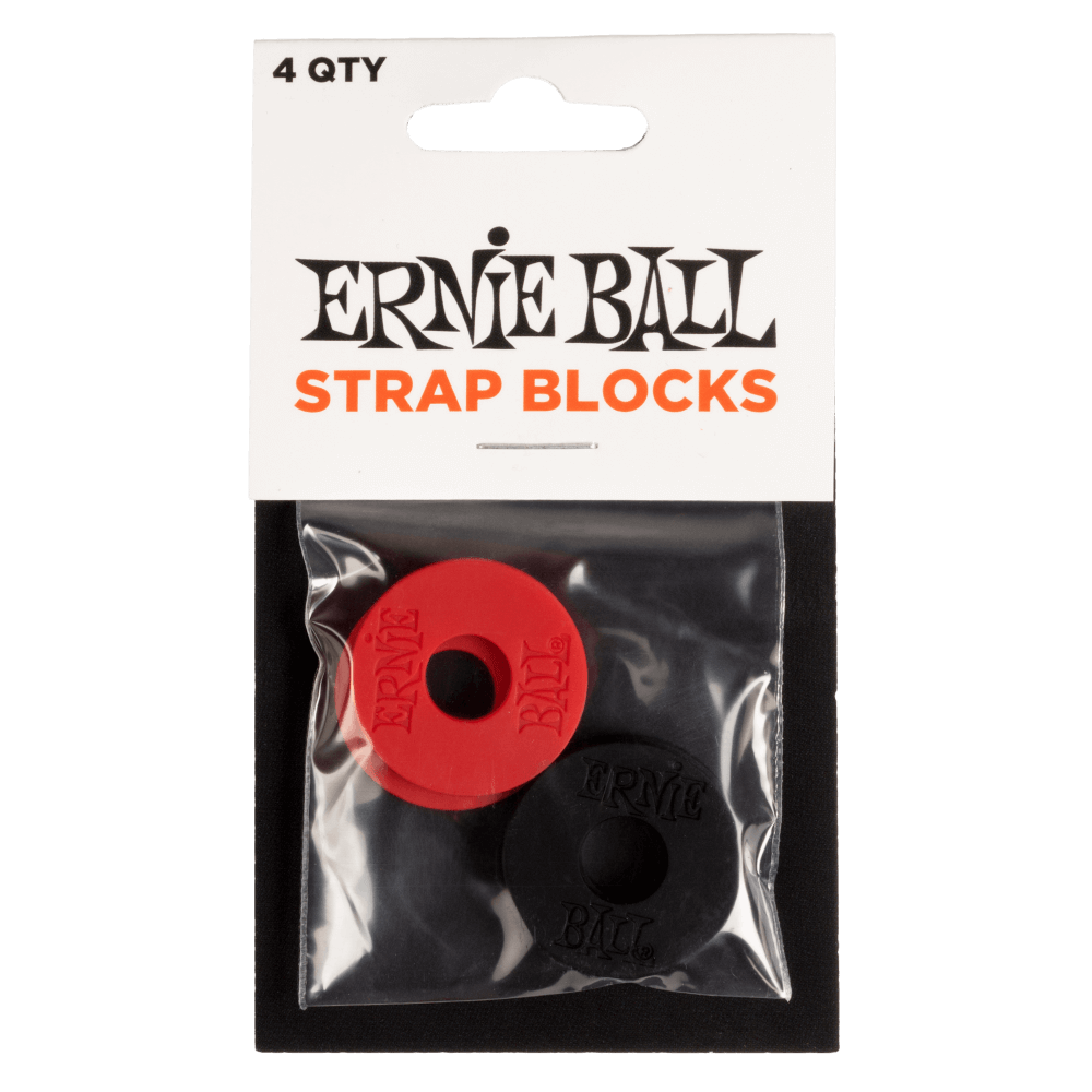 Ernie Ball Strap Blocks Rubber Red and Black P04603 Set of 4