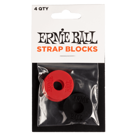 Ernie Ball Strap Blocks Rubber Red and Black P04603 Set of 4