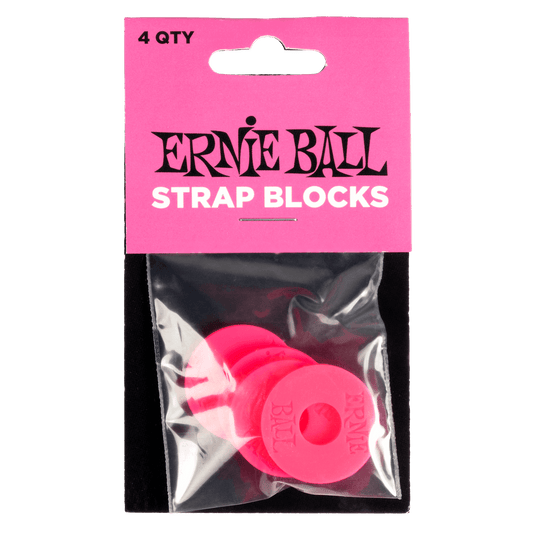 Ernie Ball Strap Blocks Rubber Pink P05623 Set of 4