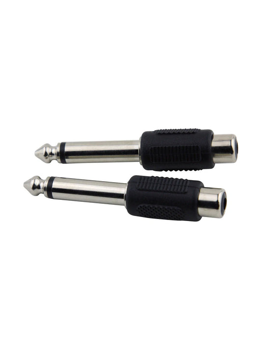 Pig Hog PA-RF14M RCA(F)-1/4″(M) Mono Adapter, 2pk