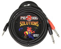 Pig Hog PB-S3410 10ft Stereo Breakout Cable, 3.5mm to Dual 1/4"