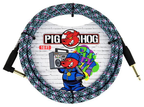 Pig Hog 10ft Braided Woven Cable (Assorted Colours)