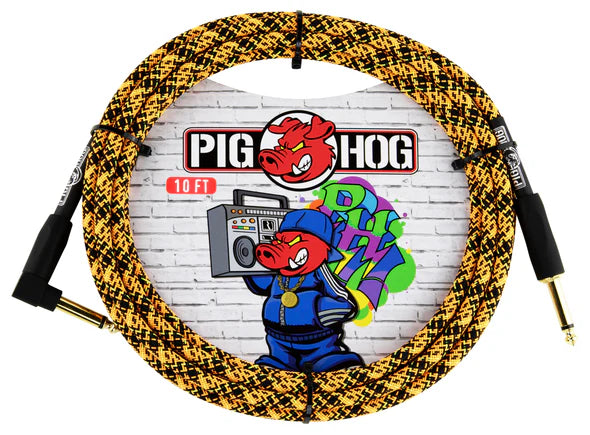 Pig Hog 10ft Braided Woven Cable (Assorted Colours)