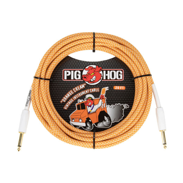 Pig Hog PCH202OC Orange Créme 2.0 Instrument Cable, 20ft