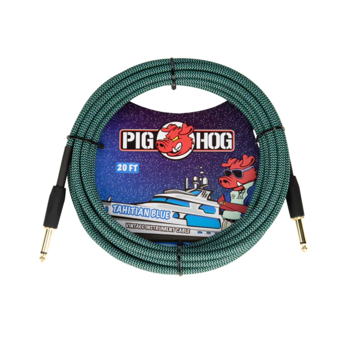 Pig Hog PCH20TAB “Tahitian Blue” Instrument Cable, 20ft