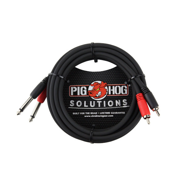 Pig Hog PD-R1410 10ft RCA-1/4″ Dual Cable