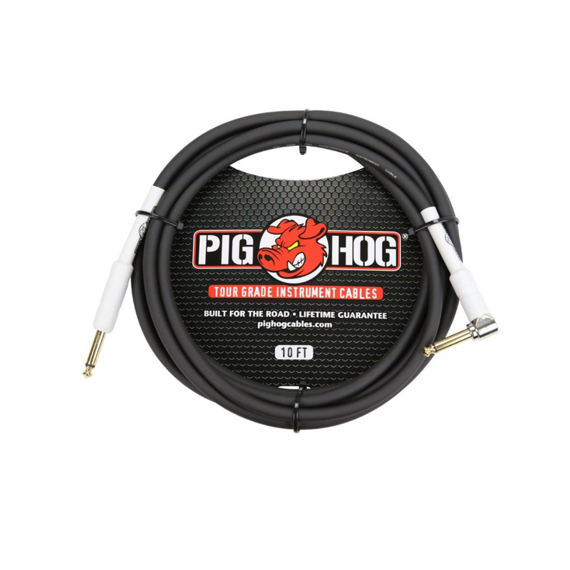 Pig Hog PH10R 10 ft Right Angle Instrument Cable