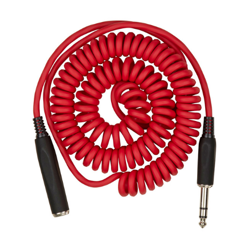 Pig Hog PHEX14-25CA Hex Series Coiled Headphone Extension Cable, 1/4″ – 25ft – Candy Apple Red