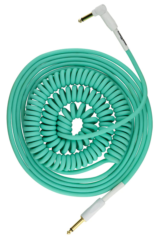Pig Hog PHCC30SG 30ft Half Coil Instrument Cable in Seafoam Green