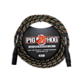 Pig Hog PHM20RAS Rasta Stripes Woven Mic Cable, 20ft XLR