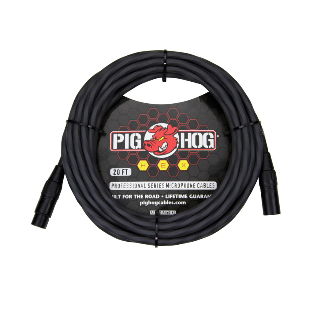 Pig Hog PHMH20GR Hex Series Mic Cable, 20ft – Grey