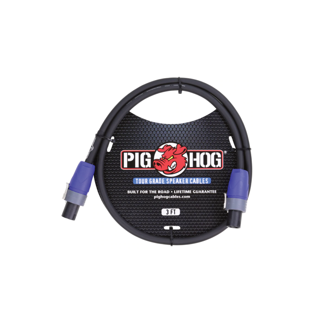 Pig Hog PHSC3SPK Speaker Cable, 3ft (14 gauge wire) – SPEAKON