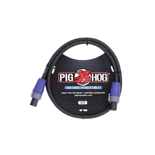 Pig Hog PHSC3 Speaker Cable, 3ft (14 gauge wire)