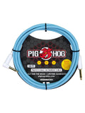 Pig Hog PHSH10DBR Hex Series Silent Cable 10 ft Daphne Blue right angle