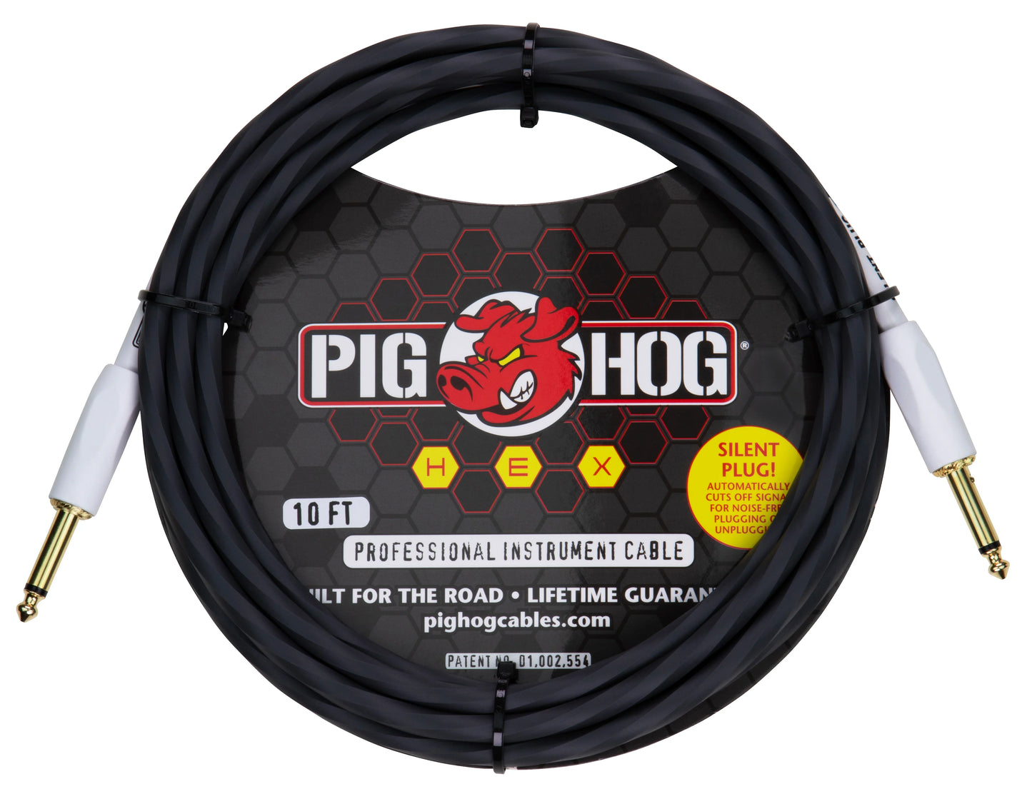 Pig Hog Hex Series PHSH10GR 10ft Instrument Cable