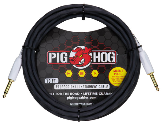 Pig Hog Hex Series PHSH10GR 10ft Instrument Cable
