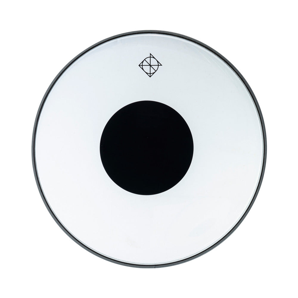 Dixon Clear Drum Head with Black Dot & Logo, Batter Side (14")