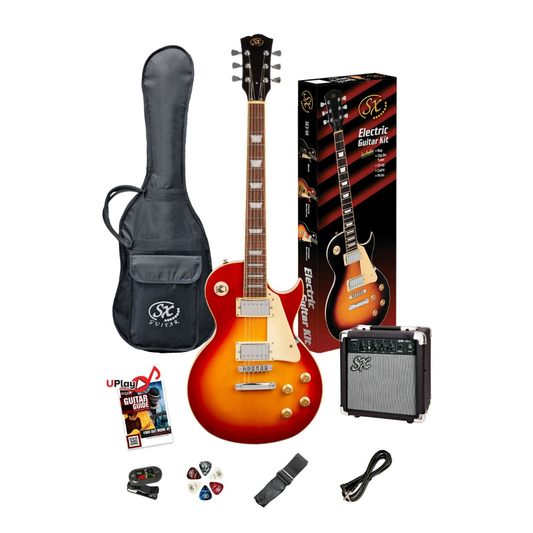 Beginner Packs: SX Right-Handed 4/4-Sized LP-Style Electric Guitar Pack with SX 10w Amp