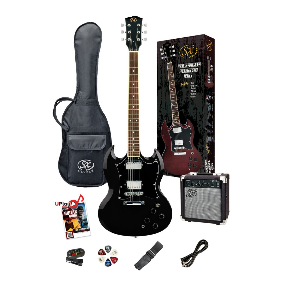 Beginner Packs: SX 4/4-Sized SG-Style Electric Guitar Pack with SX 10w Amp
