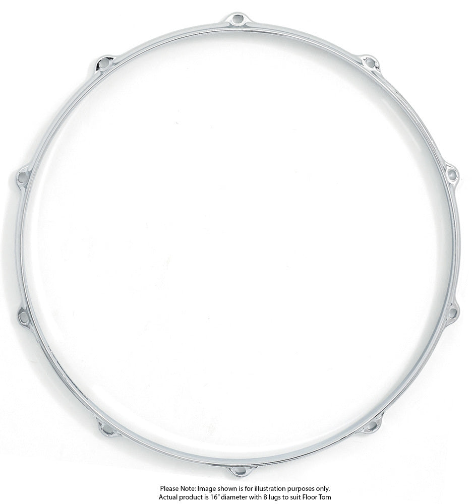 Dixon 16"/8 Lug Die Cast Chrome Plated Tom Hoop - Pk 1